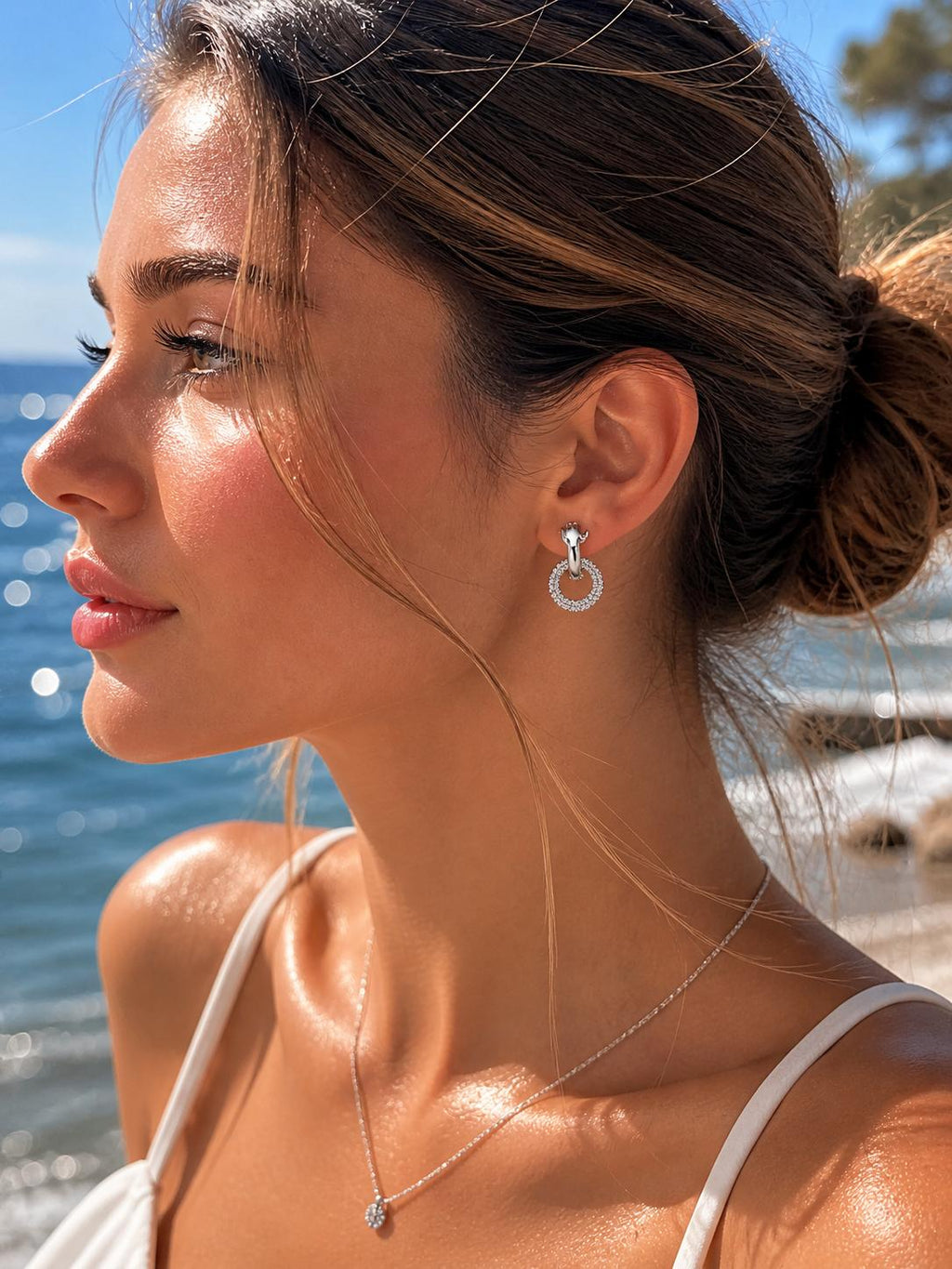 Xuping Modern Stone Hand Figured Earrings – Steel | Water Resistant