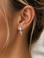 Xuping Minimal Lightning Figure Hoop Earrings – Steel | Water Resistant