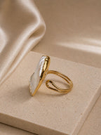 Pearl Essence Adjustable Ring – 14K Gold Plated on Brass