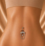 Bauchpiercing mit Kettendetail und Strasssteinen | Chirurgenstahl 316L