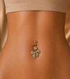 Bauchnabelpiercing aus Chirurgenstahl, 18 Karat vergoldet, mit Schleifendetail
