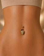 Bauchpiercing aus 18K vergoldetem Chirurgenstahl mit Leopardenfigur
