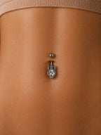 Owl Belly Button Ring | 316L Surgical Steel Gemstone Design