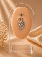 Flower and Leaf Detailed Belly Piercing | 316L Surgical Steel