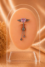 Heart Stone Detailed Surgical Steel Belly Button Piercing