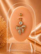 Bauchnabelpiercing aus Chirurgenstahl, 18 Karat vergoldet, mit Schleifendetail