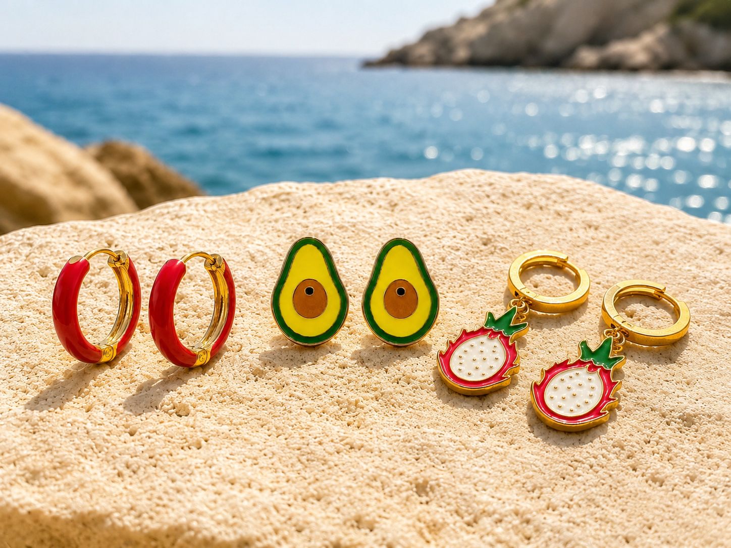 Fun Pop Waterproof Stainless Steel Earring Set - 18K Gold Plated