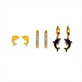 Ocean Series Steel Earring Set – 18K Gold Plated