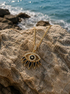 14K Gold Plated Steel Eye Pendant Necklace