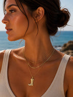 14K Gold Plated Steel Necklace with Cowboy Boot Charm