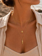 Fish Figure 14K Gold Plated Steel Necklace