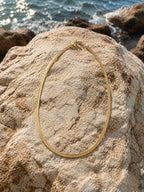 Xuping 18K Gold Plated Flat Chain Necklace – Stainless Steel Waterproof