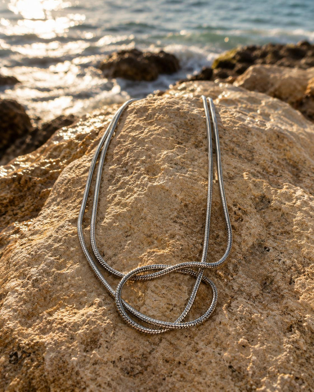 Steel Snake Chain Necklace - Adjustable Layered Look Necklace