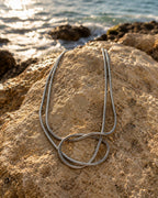 Steel Snake Chain Necklace - Adjustable Layered Look Necklace