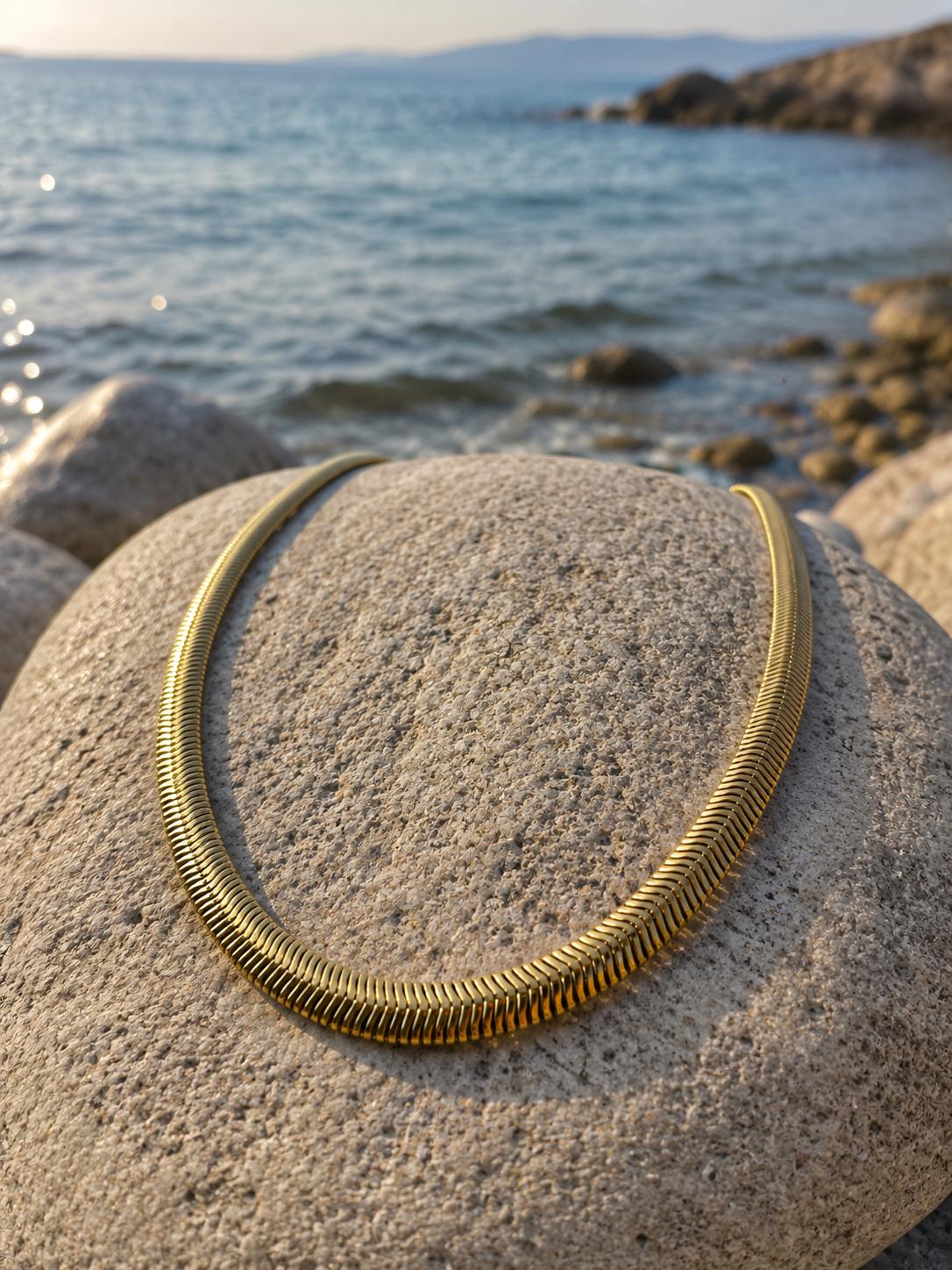 Schlangenkette – Stahl 14K vergoldet wasserdicht