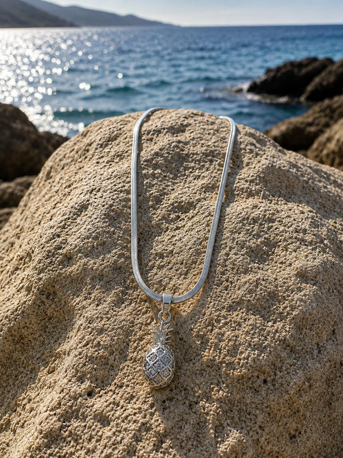 Pineapple Figure Steel Necklace – Water Resistant Adjustable Necklace