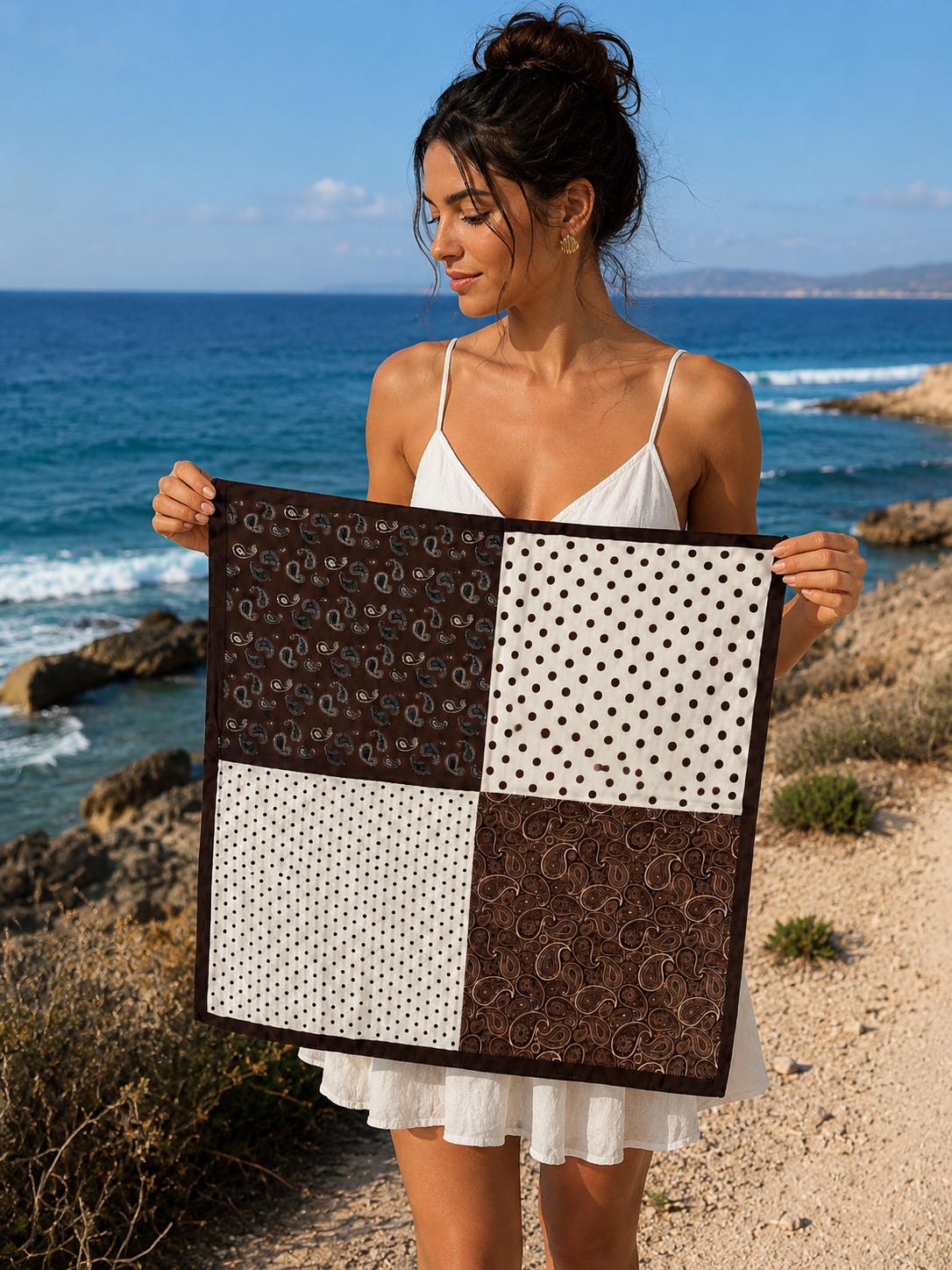 Minimal Patterned Cotton Scarf – Versatile Use | 67 CM