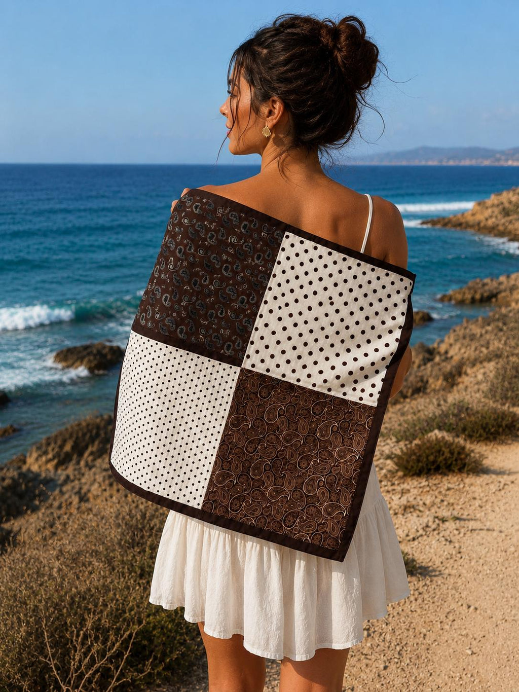 Minimal Patterned Cotton Scarf – Versatile Use | 67 CM
