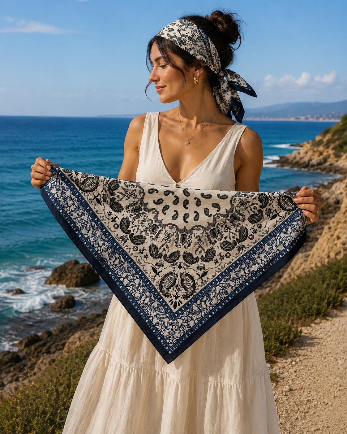 Patterned Cotton Scarf – Versatile Use | 67 CM