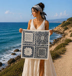 Patchwork Patterned Cotton Scarf – Versatile Use | 67 CM