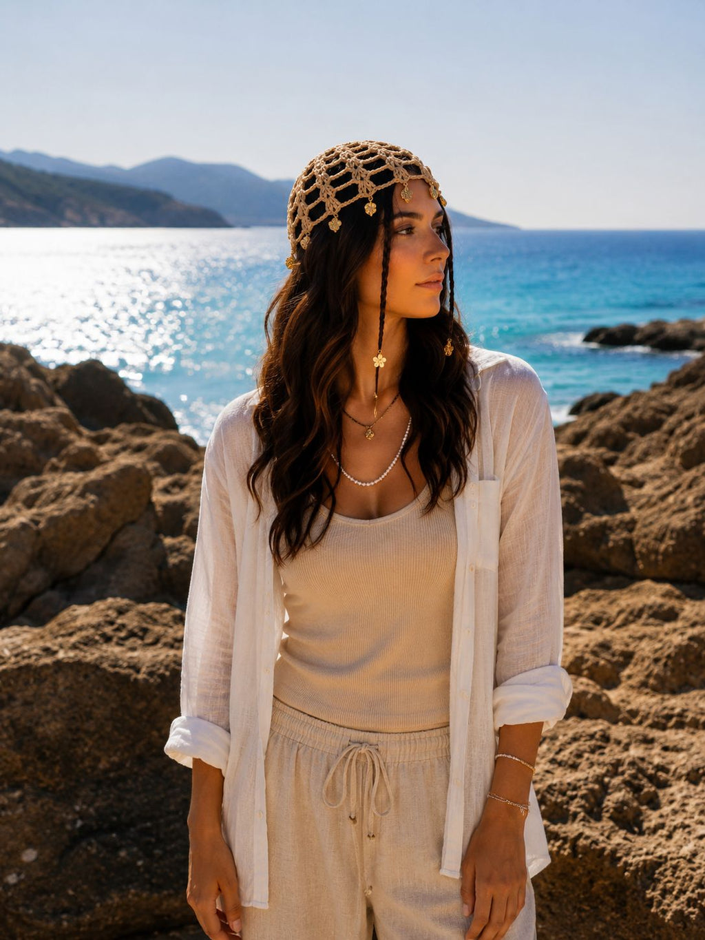 Handgemachtes gehäkeltes Bandana – Haaraccessoire im Boho-Stil