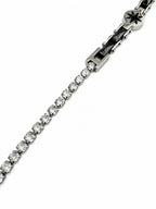 Herrenarmband aus Stahl und Keramik mit Zirkonstein-Details – Schwarz glänzender Stein 21 CM