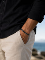 Steel & Black Ceramic Men's Bracelet – 21 CM