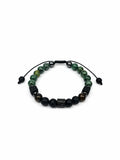 Herrenarmband aus echten Steinen – Verstellbares Armband aus Natursteinen mit Kordelzug