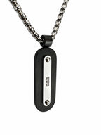 Edelstahl Herrenhalskette mit schwarzen Details – Moderne, minimale Design-Halskette