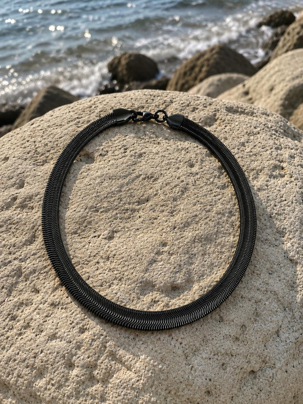 Black Steel Snake Chain Bracelet – Modern Men's Bracelet