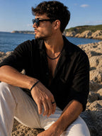 Black Steel Cuban Chain Bracelet – Modern Men's Bracelet 21 CM