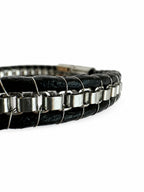 Herrenarmband Leder & Edelstahl – Schwarzes Detail