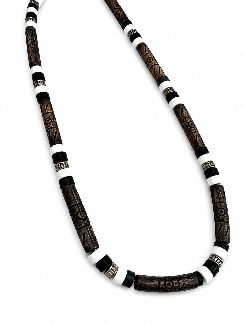 Ethnic Wooden Bead Necklace – 27 CM Fixed Size