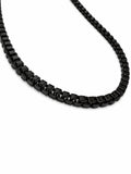 Black Steel Chain Necklace – Minimalist Design 26 CM Fixed Length