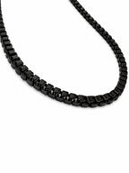 Black Steel Chain Necklace – Minimalist Design 26 CM Fixed Length