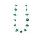 Turquoise Natural Stone Necklace – Steel 14K Gold Plated Water Resistant