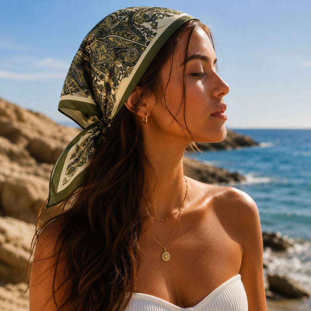 Patterned Bandana Scarf – Multi-purpose Hair, Neck, Bag & Belt Accessory 52 CM