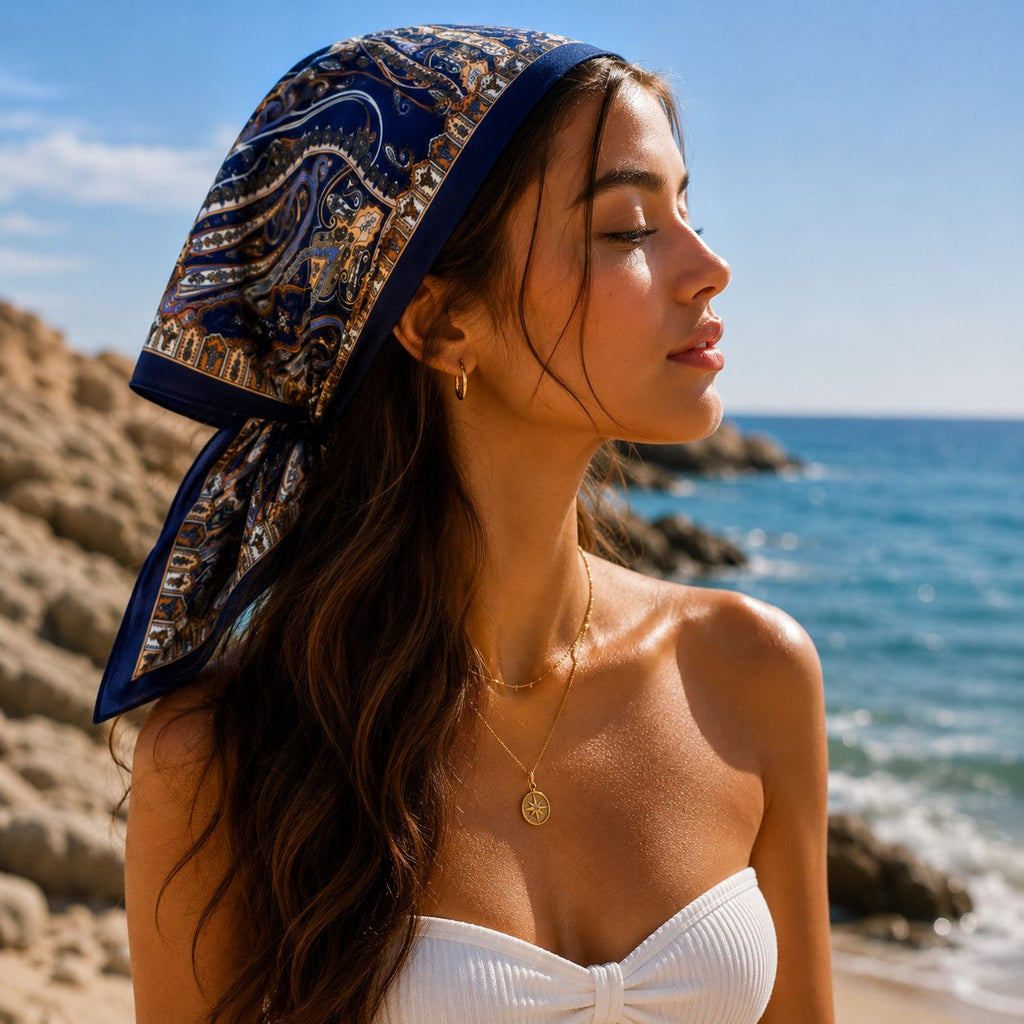 Patterned Bandana Scarf – Multi-purpose Hair, Neck, Bag & Belt Accessory 52 CM