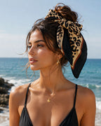 Leopard Print Satin Scarf – 60 CM