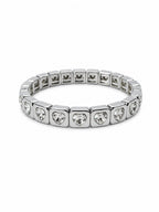 Steel Bracelet with Heart Stone Detail – Adjustable Flexible Model