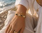 Steel 14K Gold Plated Roman Numeral Bracelet – Adjustable Size
