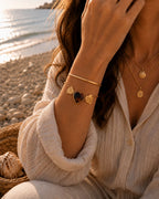 Edelstahl 14K vergoldetes Armband mit Herzdetails – Verstellbare Größe