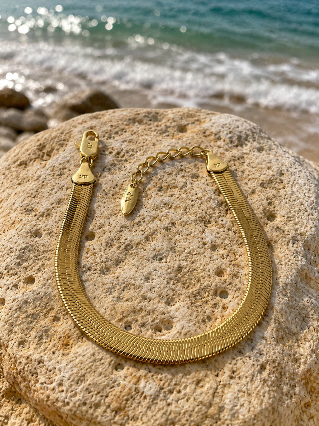 Xuping 18K vergoldete Schlangenkette Armband – Größenverstellbar
