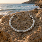 Xuping Steel Stone Detailed Silver Bracelet – Water Resistant Stylish Bracelet
