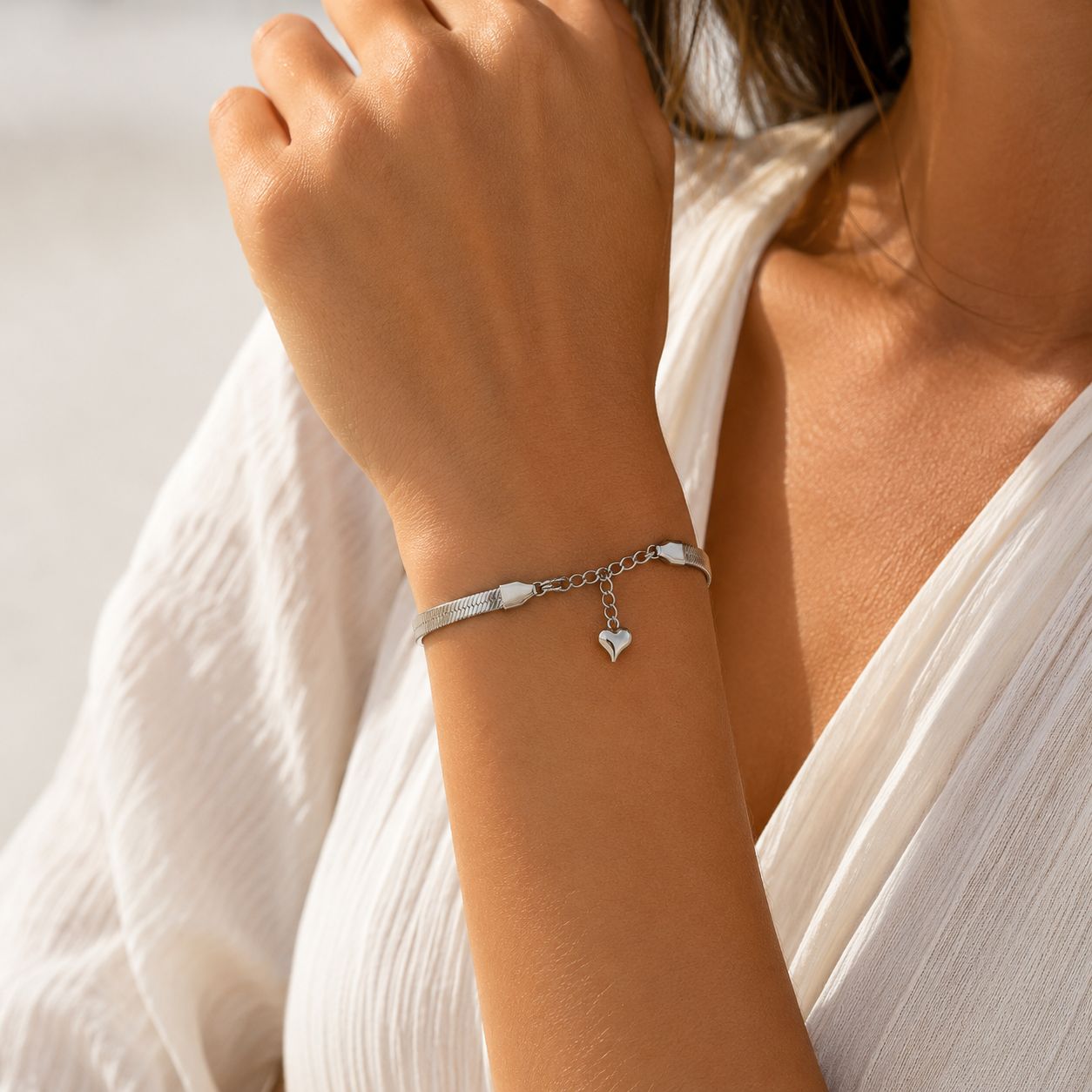 Adjustable Steel Star Detail Bracelet