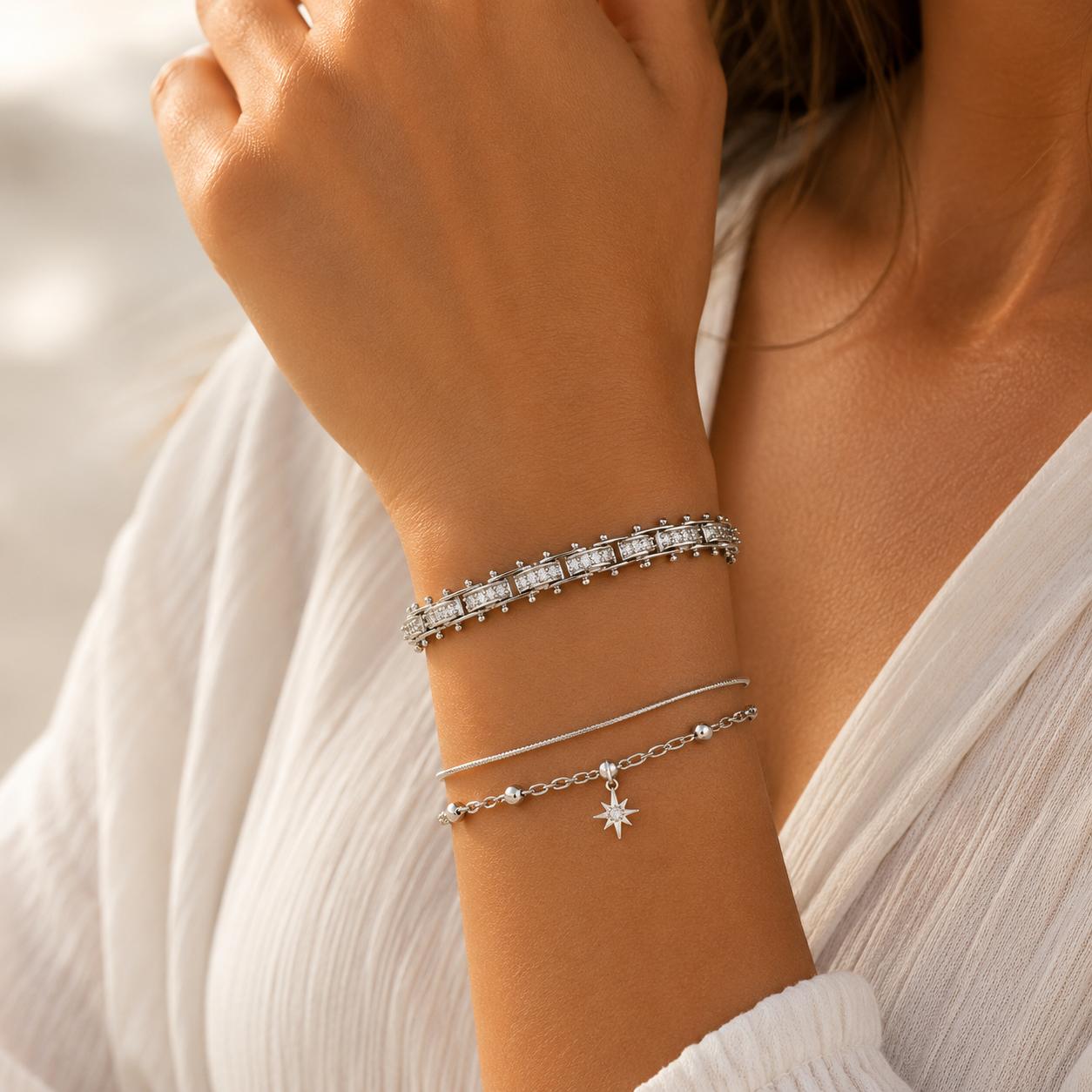 Xuping Steel Bracelet with Stone Detail