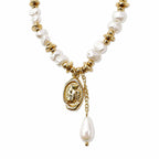 Xuping Pearl Detailed Stainless Steel Bracelet – 18K Gold Plated