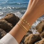 Xuping Stainless Steel Star Detailed Bracelet 18K Gold Plated 19CM