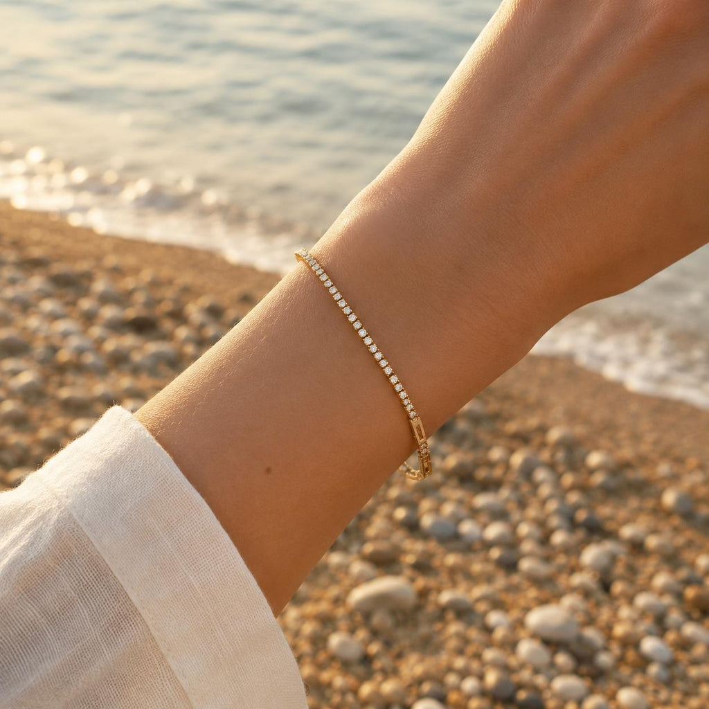 Xuping Stone Detail Bracelet 18K Gold Plated Steel