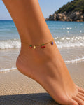Colorful Fruit Figure Ankle Bracelet – 14K Gold Plated Steel Ankle Bracelet